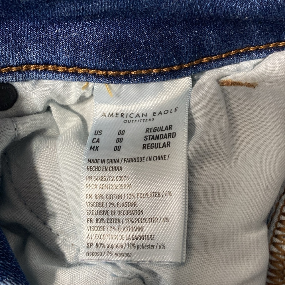 American Eagle 🦅 Skinny Kick jeans. Size 00 Regular - Picture 4 of 7